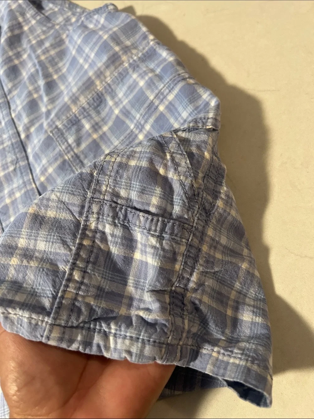 OshKosh B'gosh Gray Tee with Yellow Logo + Blue Plaid & Floral Overalls Set